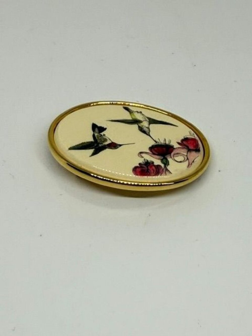 Vintage Barlow Gold Tone Hummingbird & Floral Linked Bracelet w/ Matching Brooch - Picture 4 of 9